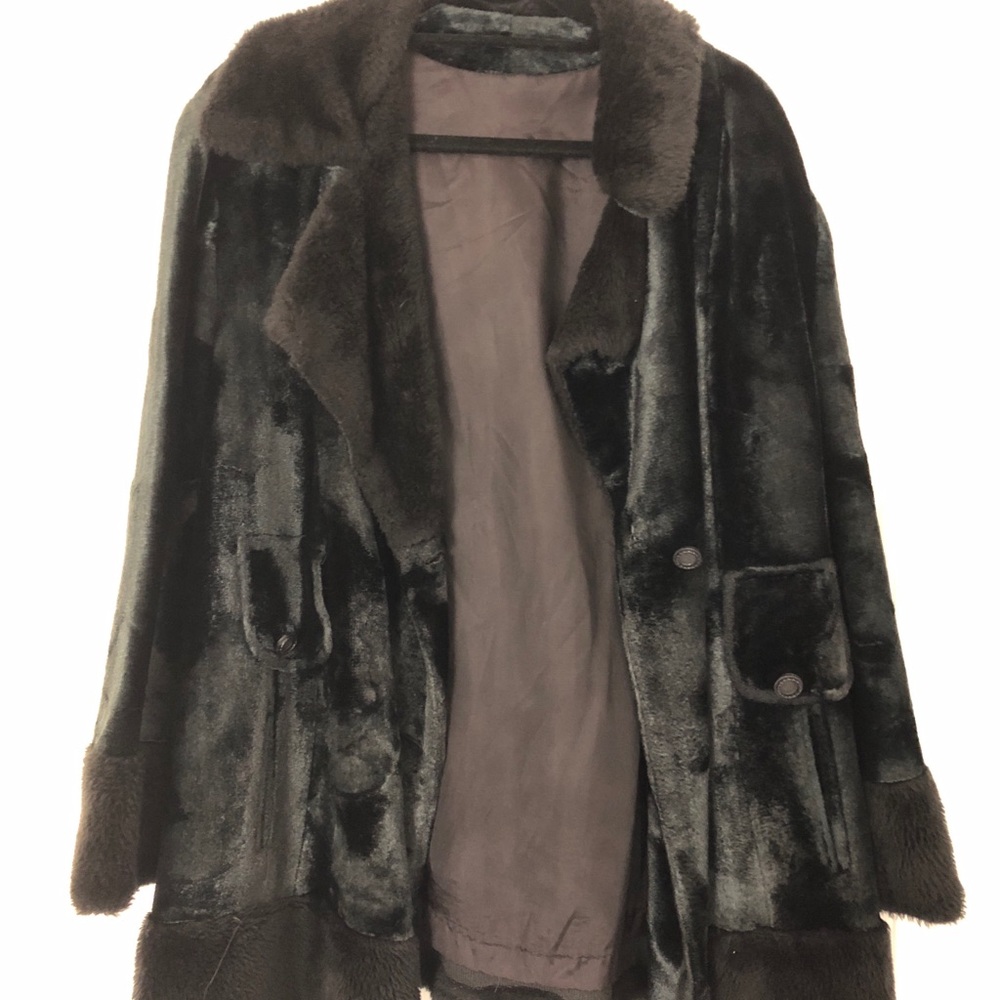 Black Vintage faux fur jacket